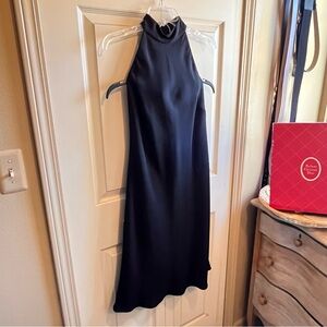 Evan Picone Black High-Neck Strappy-Back Midi Dress – Size 6